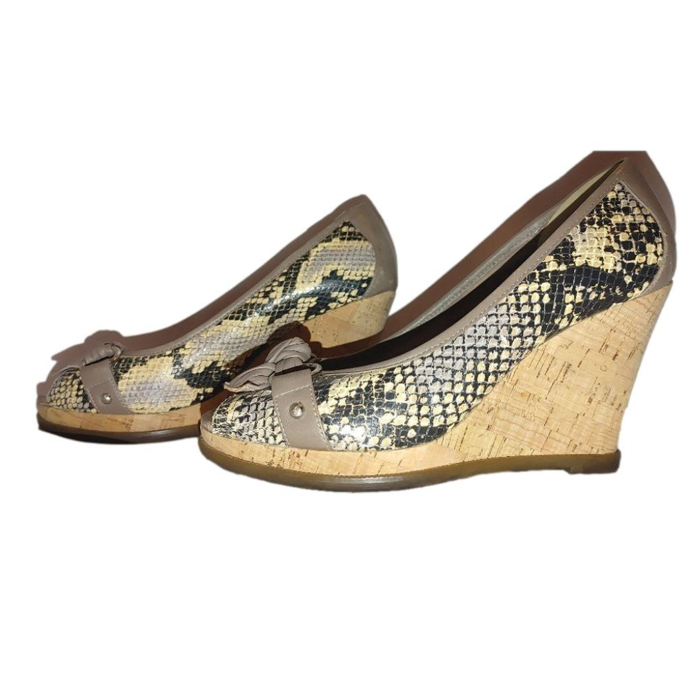 Sperry Top Sider Python Silverside Peep Toe Cork … - image 6